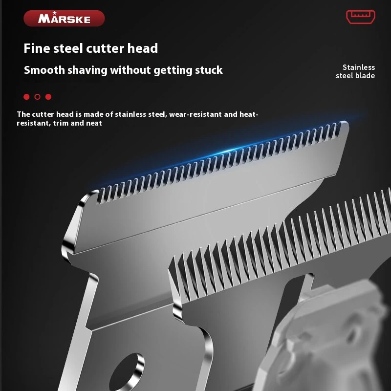 (image for) MARSKE 2 In 1 Electric Hair Clipper Set for Men Cordless Rechargeable Trimmer Kit with LCD Display 6500 RPM